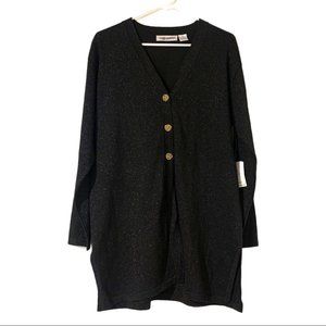 NWT Chaus Metallic Oversized Long Button Cardigan!